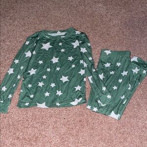 Bamboo star Night Green Kids Pajama Set